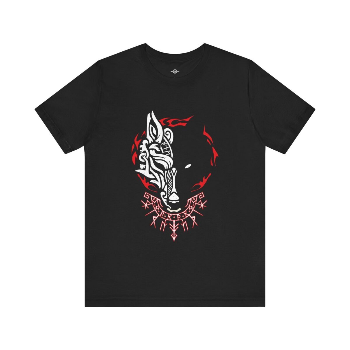 Viking Wolf Rune T-Shirt | Norse Tribal Fenrir Design