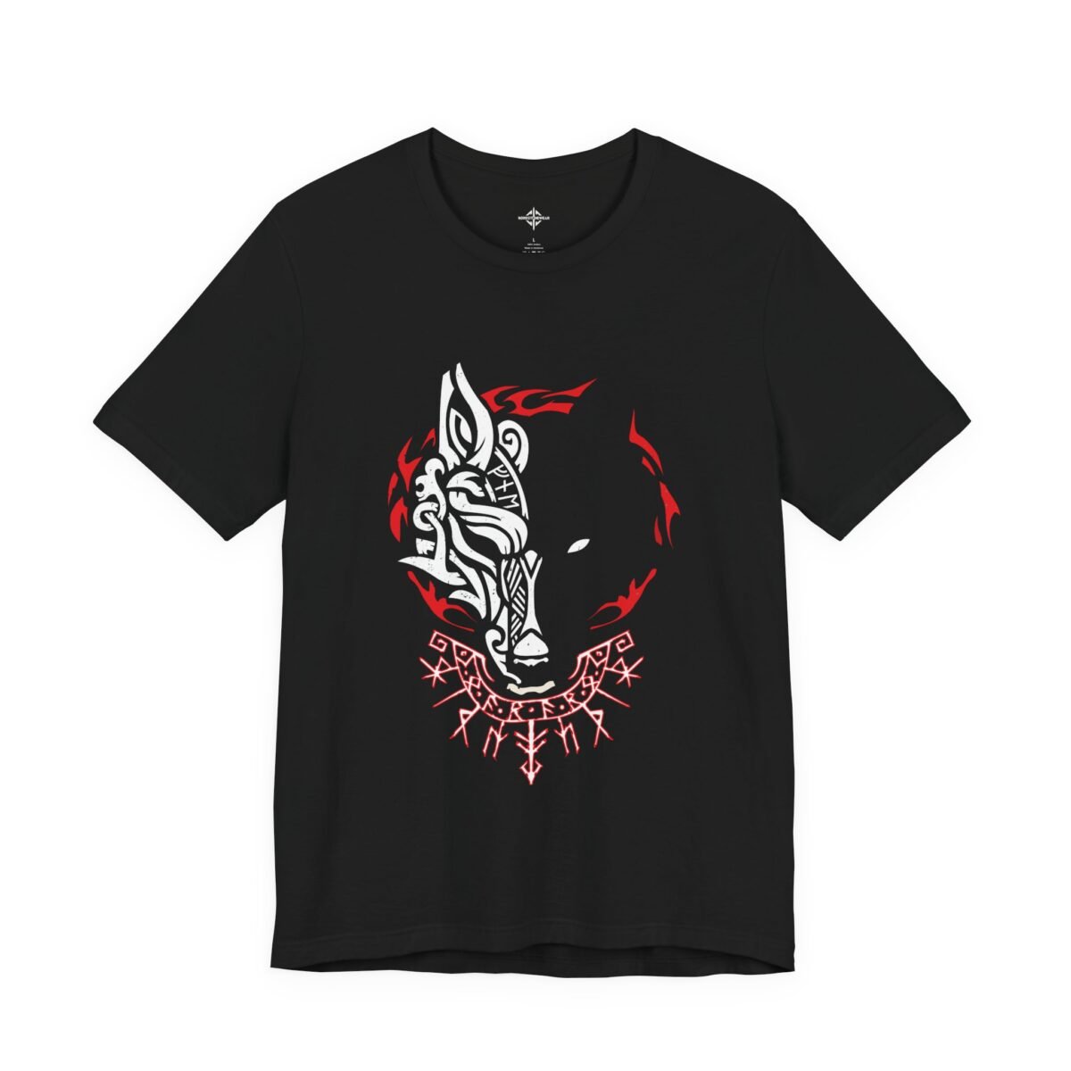 Viking Wolf Rune T-Shirt | Norse Tribal Fenrir Design