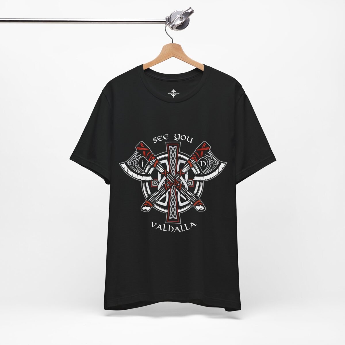 See You in Valhalla Viking T-Shirt – Norse Axes & Warrior Symbol
