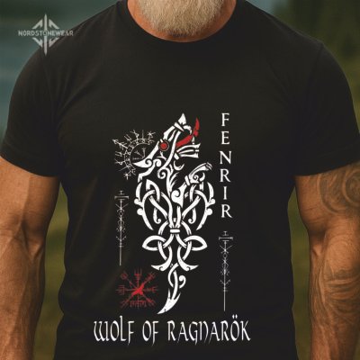 20251206113424-1f0d2978-3b4e-6864-99f9-62b7ac89dc05-1.jpg Fenrir Wolf of Ragnarök Viking T-Shirt
