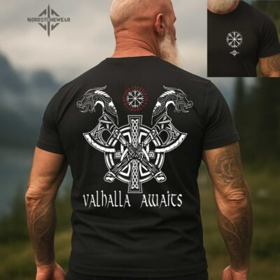 Valhalla Awaits Viking T-Shirtjpg Valhalla Awaits Viking T-Shirt