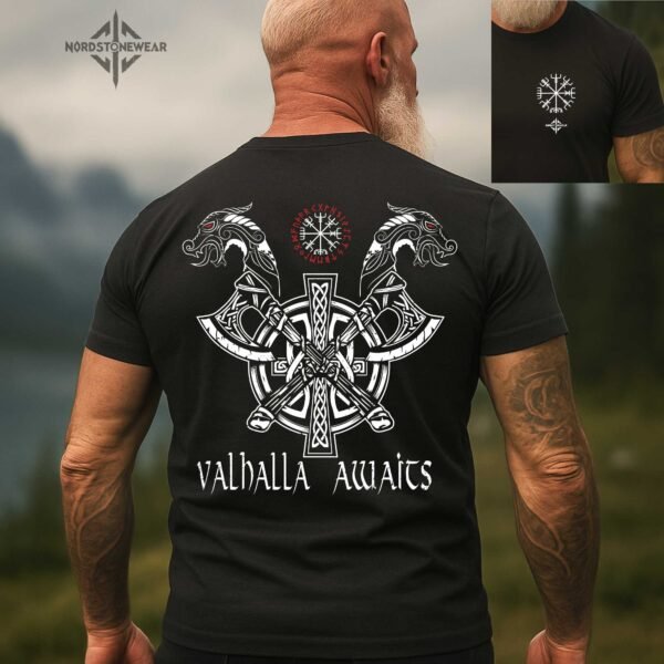 Valhalla Awaits Viking T-Shirtjpg Valhalla Awaits Viking T-Shirt