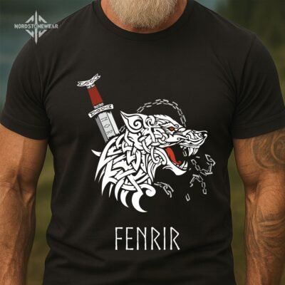 Fenrir Viking T-Shirt – Norse Wolf of Ragnarok