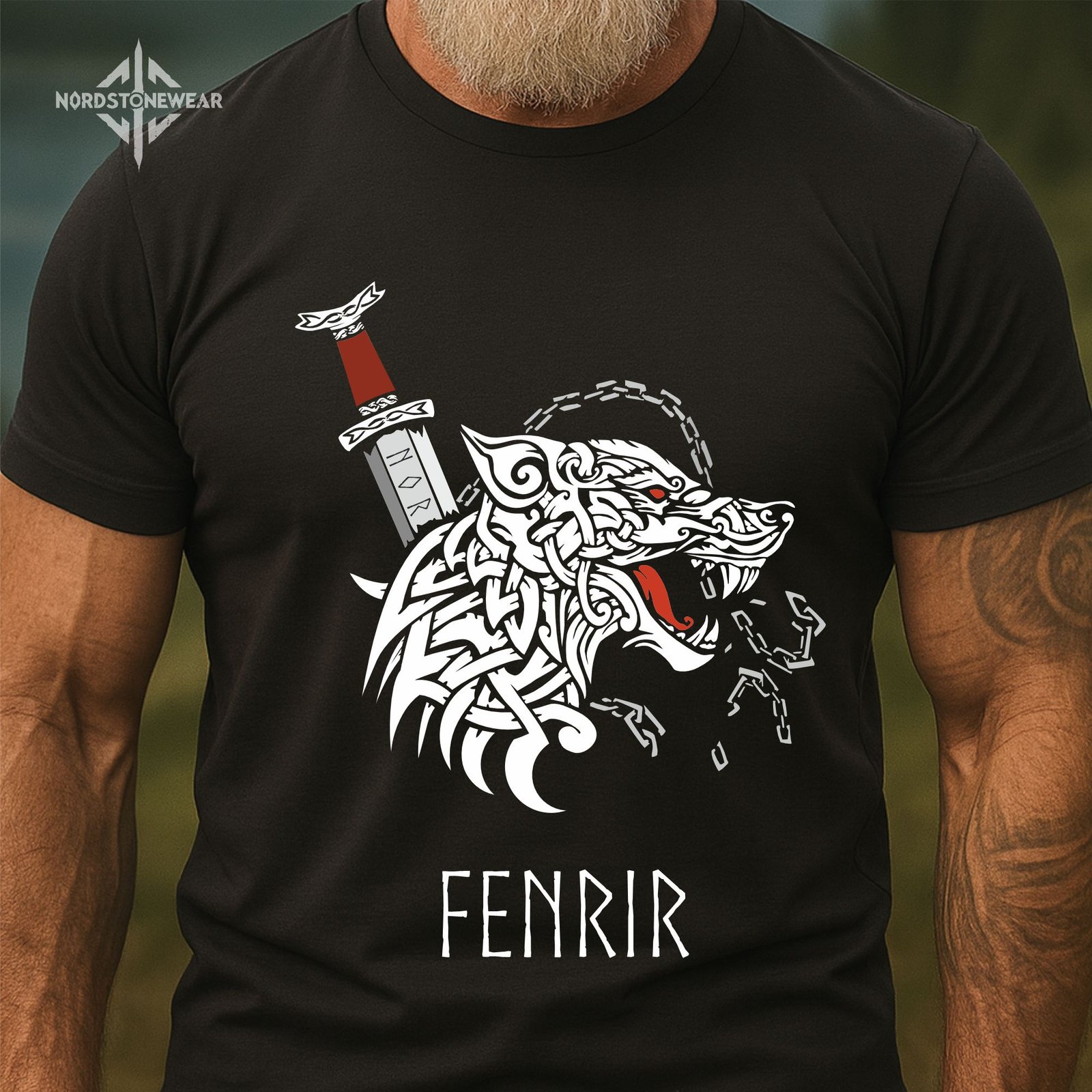 Fenrir Viking T-Shirt – Norse Wolf of Ragnarok