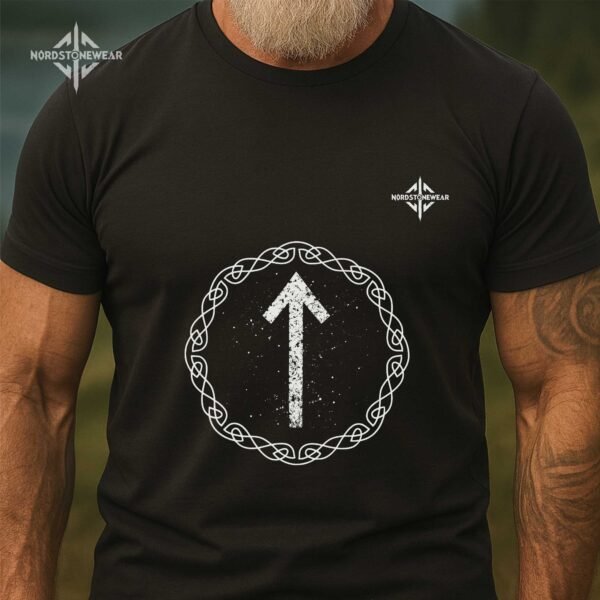 Tiwaz rune arrow Celtic knot circle t-shirt