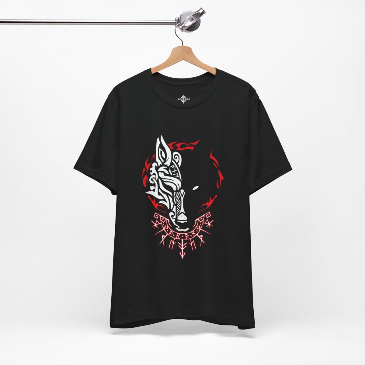 Viking Wolf Rune T-Shirt | Norse Tribal Fenrir Design