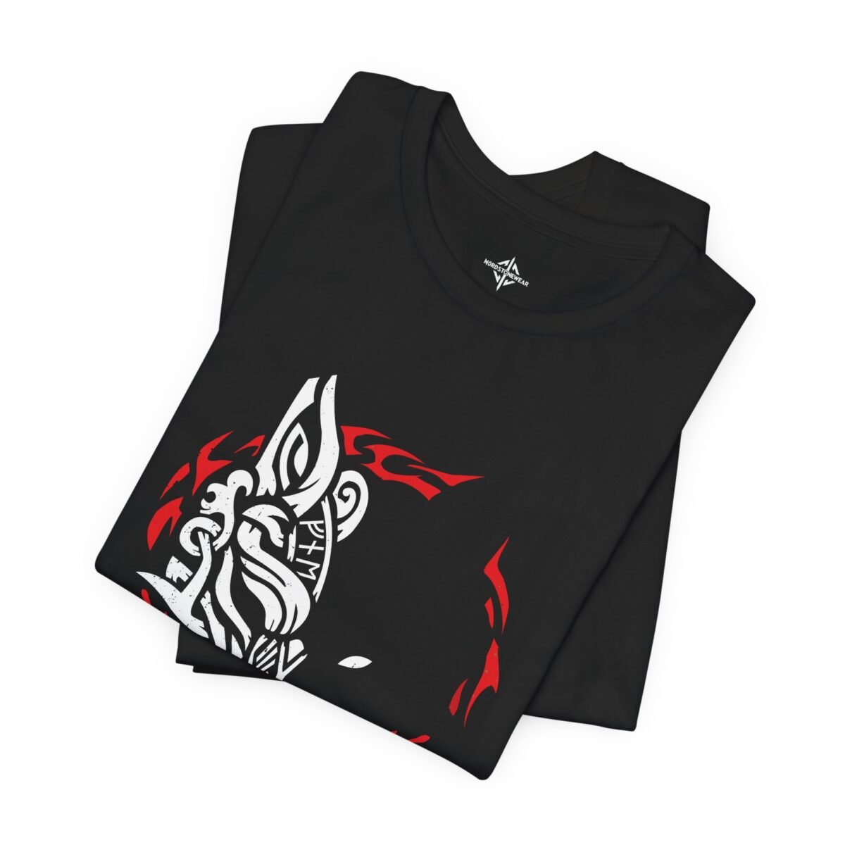 Viking Wolf Rune T-Shirt | Norse Tribal Fenrir Design